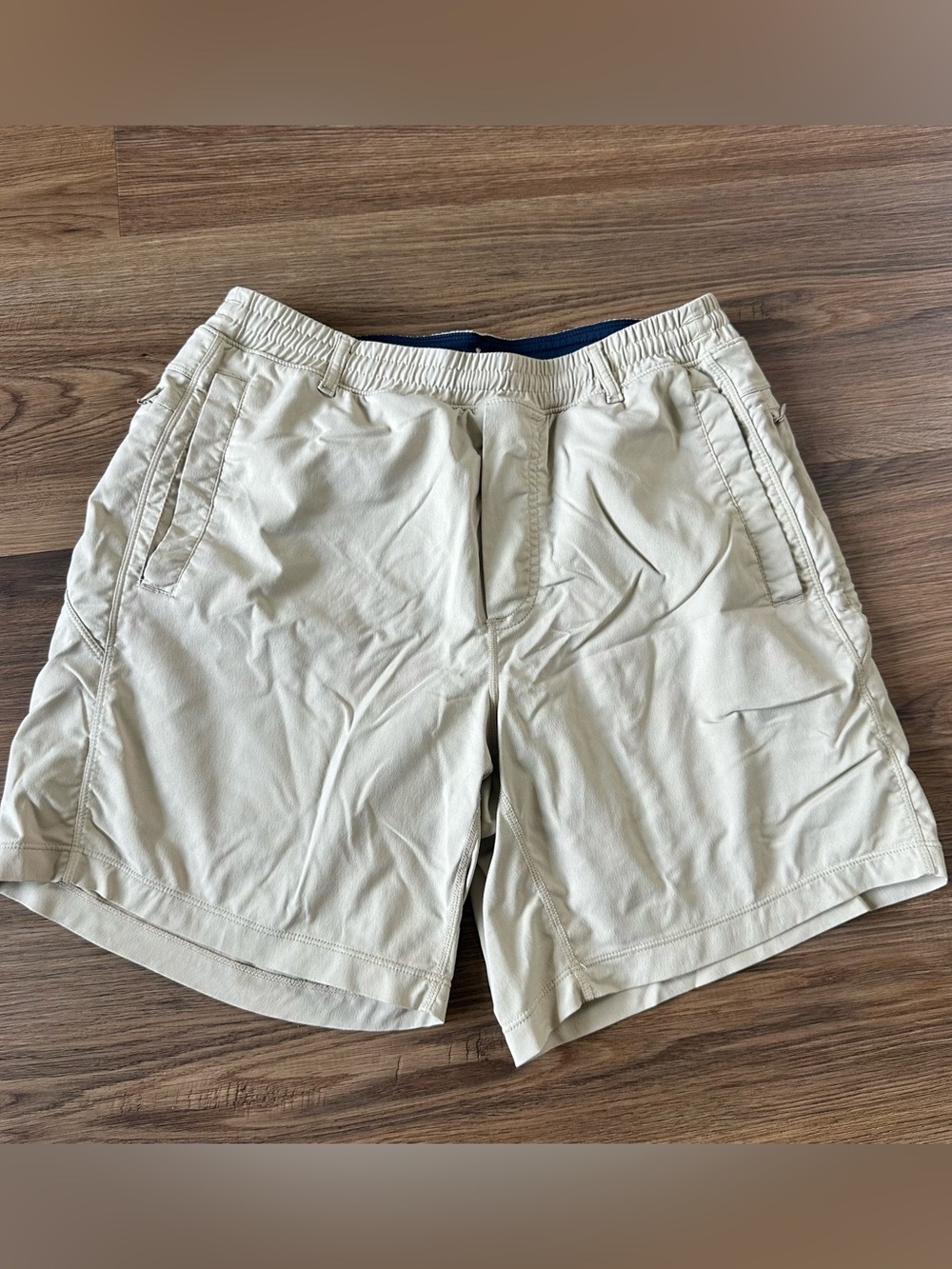 Birddogs Active Lined Athletic Shorts Beige Tan Sports Athleisure Mens Medium 7”